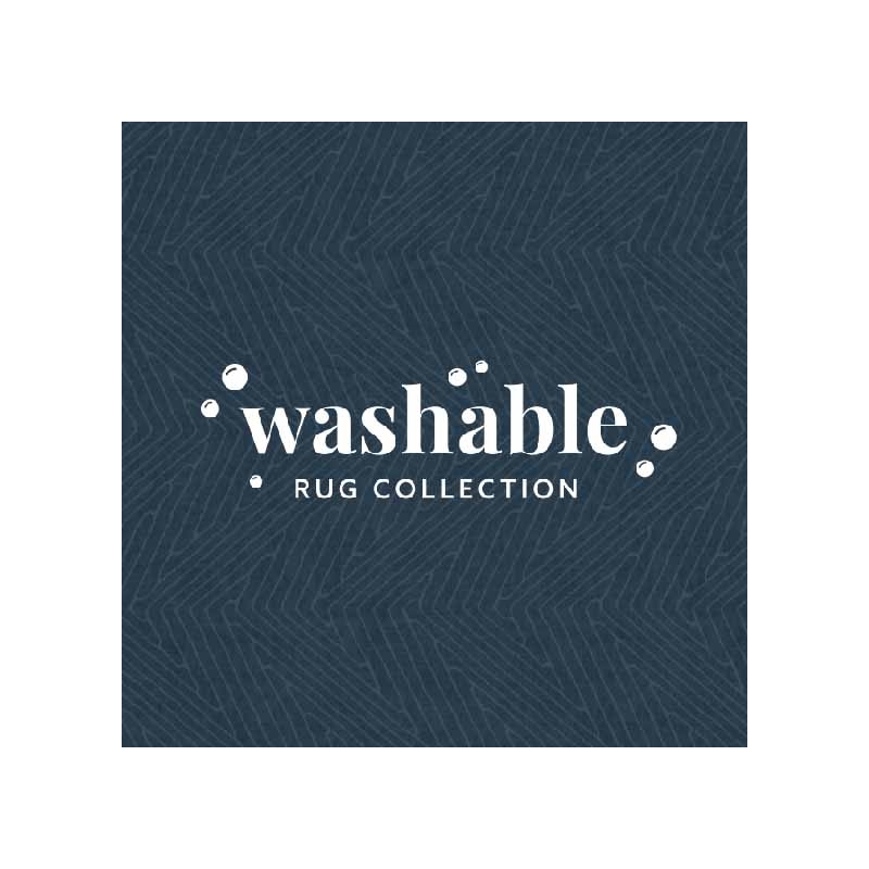 Linon Washable Lathan Polyester 2'x3' Rug in Gray