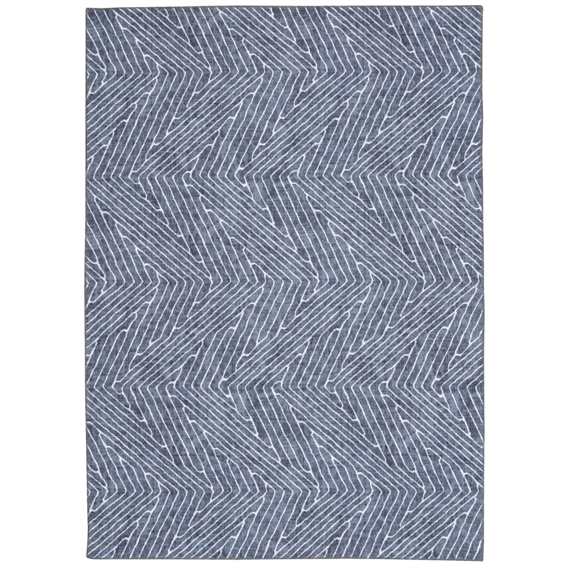 Linon Washable Lathan Polyester 2'x3' Rug in Gray