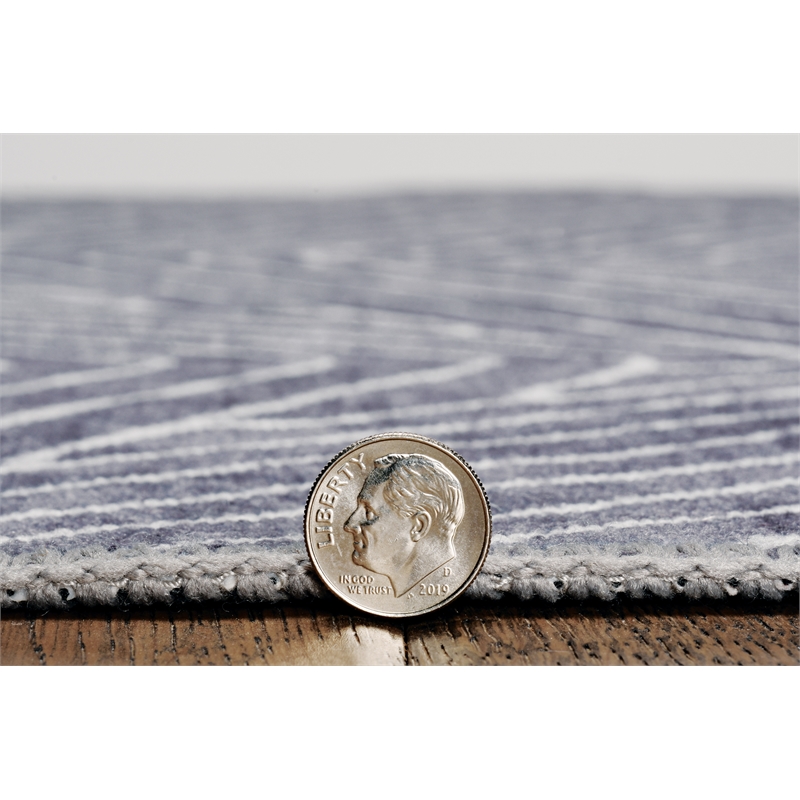 Linon Washable Lathan Polyester 2'x8' Rug in Gray