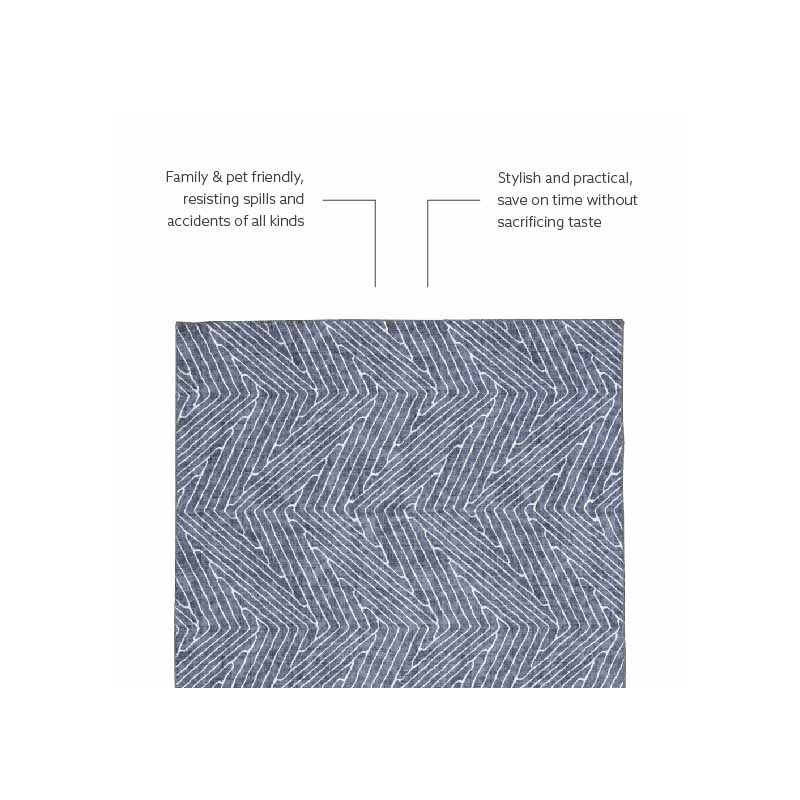 Linon Washable Lathan Polyester 2'x8' Rug in Gray