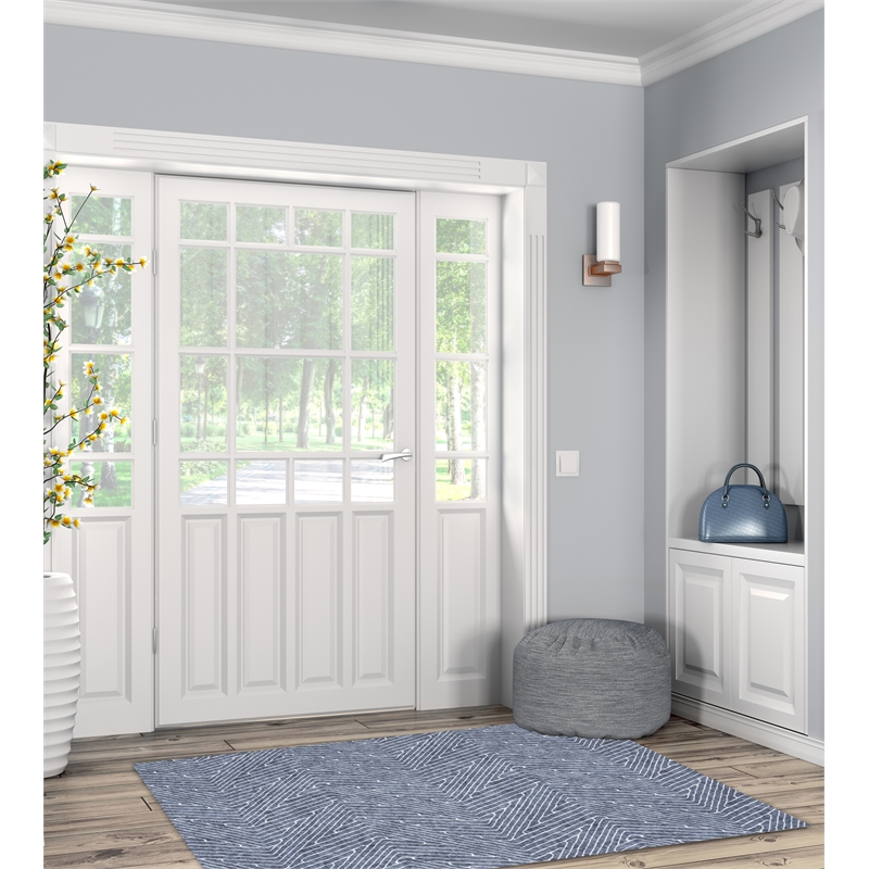 Linon Washable Lathan Polyester 3'x5' Rug in Gray