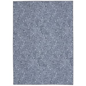 Linon Washable Lathan Polyester 5'x7' Rug in Gray