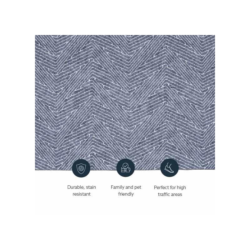 Linon Washable Lathan Polyester 5'x7' Rug in Gray