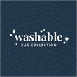 Linon Washable Lathan Polyester 2'x3' Rug in Blue