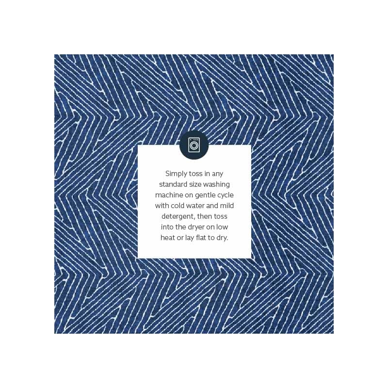 Linon Washable Lathan Polyester 2'x3' Rug in Blue