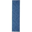 Linon Washable Lathan Polyester 2'x8' Rug in Blue