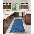Linon Washable Lathan Polyester 2'x8' Rug in Blue