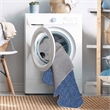 Linon Washable Lathan Polyester 3'x5' Rug in Blue