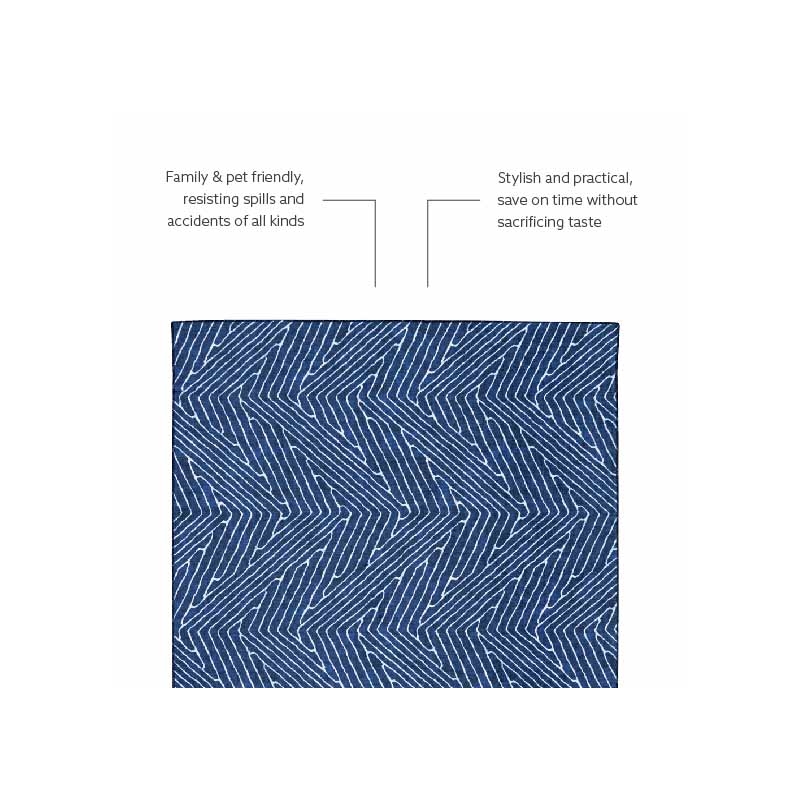 Linon Washable Lathan Polyester 3'x5' Rug in Blue