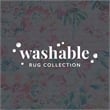 Linon Washable Gatlin Polyester 2'x8' Rug in Raspberry Red