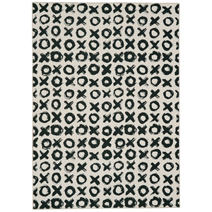 linon washable avi polyester 3'x5' rug in ivory