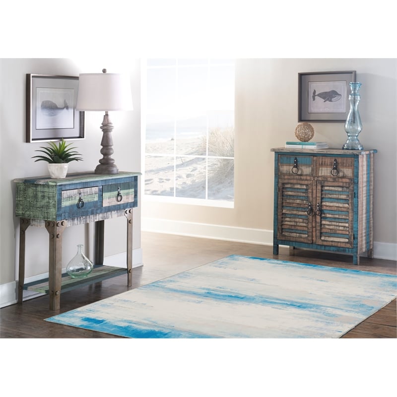 Linon Washable Wells Polyester 5'x7' Rug in Ivory