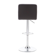 Linon Hanlon Metal Gas Lift Adjustable Barstool in Chocolate Brown Faux Leather