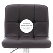 Linon Hanlon Metal Gas Lift Adjustable Barstool in Chocolate Brown Faux Leather