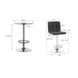 Linon Hanlon Metal Gas Lift Adjustable Barstool in Chocolate Brown Faux Leather