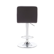Linon Hanlon Metal Gas Lift Adjustable Barstool in Chocolate Brown Faux Leather