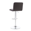 Linon Hanlon Metal Gas Lift Adjustable Barstool in Chocolate Brown Faux Leather