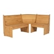 Linon Talon Pine Wood Corner Dining Nook Set with Storage in Natural Finish