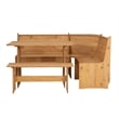 Linon Talon Pine Wood Corner Dining Nook Set with Storage in Natural Finish