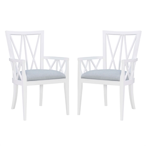 linon preston wood arm chair in white