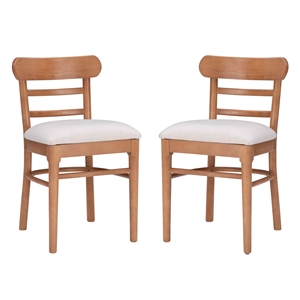 Linon Hunter Wood Set of Two Chairs in Brown