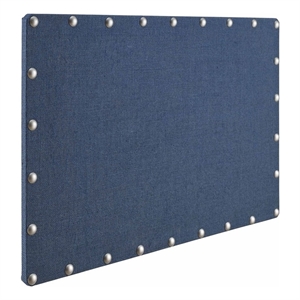 linon wood burlap silver nailhead corkboard in navy blue