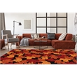 Linon Tripoli Autumn Polyester 8'x10' Rug in Black and Red