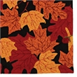 Linon Tripoli Autumn Polyester 8'x10' Rug in Black and Red