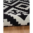 Linon Tripoli Spacely Polyester 5'x7' Rug in Ivory and Black