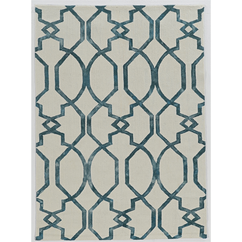 Linon Tripoli Catalon Polyester 5'x7' Area Rug in Ivory