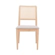Linon Cole Rattan Seat Back Dining Chair with Padded Seat in Natural Solid Wood