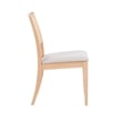 Linon Cole Rattan Seat Back Dining Chair with Padded Seat in Natural Solid Wood