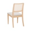 Linon Cole Rattan Seat Back Dining Chair with Padded Seat in Natural Solid Wood