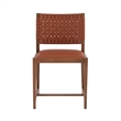 Linon Hutton Solid Wood and Leather Chair in Brown