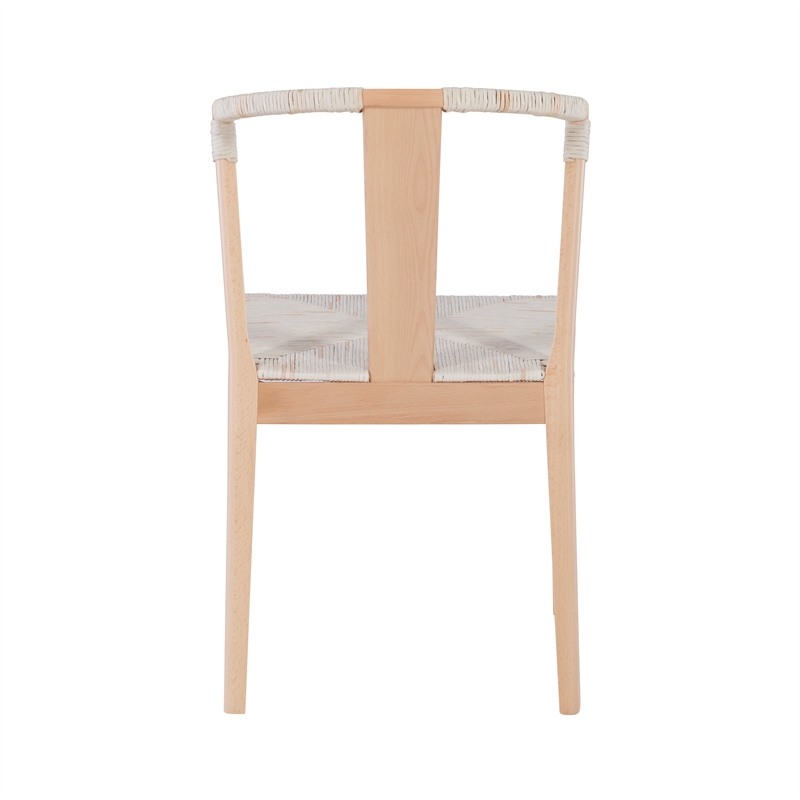 Linon Dane Solid Wood and Rush Dining Chair in Natural