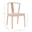 Linon Dane Solid Wood and Rush Dining Chair in Natural