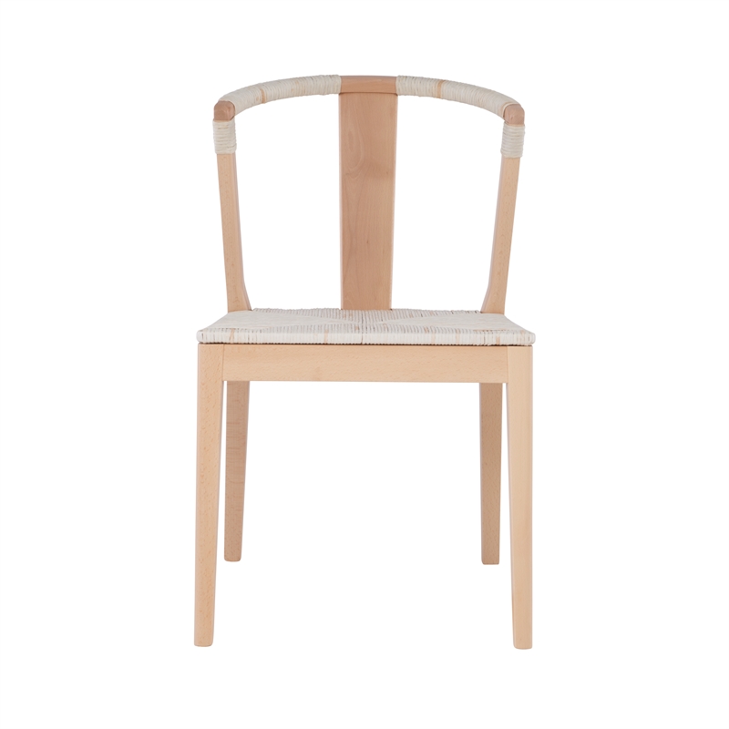 Linon Dane Solid Wood and Rush Dining Chair in Natural