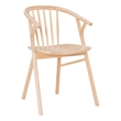 Linon Benson Beechwood Dining Chair with Windsor Back & Saddle Seat in Natural