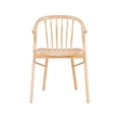 Linon Benson Beechwood Dining Chair with Windsor Back & Saddle Seat in Natural