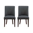 Linon Hale Set of 2 Dining Chairs Upholstered in Gray Fabric Espresso Wood Legs