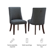 Linon Hale Set of 2 Dining Chairs Upholstered in Gray Fabric Espresso Wood Legs