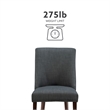 Linon Hale Set of 2 Dining Chairs Upholstered in Gray Fabric Espresso Wood Legs
