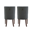 Linon Hale Set of 2 Dining Chairs Upholstered in Gray Fabric Espresso Wood Legs