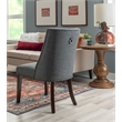 Linon Hale Set of 2 Dining Chairs Upholstered in Gray Fabric Espresso Wood Legs