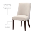Linon Hale Set of Two Dining Chairs Beige Fabric Upholstery Espresso Wood Legs