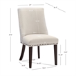 Linon Hale Set of Two Dining Chairs Beige Fabric Upholstery Espresso Wood Legs