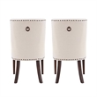Linon Hale Set of Two Dining Chairs Beige Fabric Upholstery Espresso Wood Legs