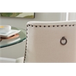 Linon Hale Set of Two Dining Chairs Beige Fabric Upholstery Espresso Wood Legs