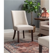 Linon Hale Set of Two Dining Chairs Beige Fabric Upholstery Espresso Wood Legs