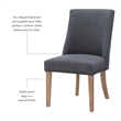 Linon Hale Set of 2 Dining Chairs Gray Fabric Upholstery with Natural Wood Legs